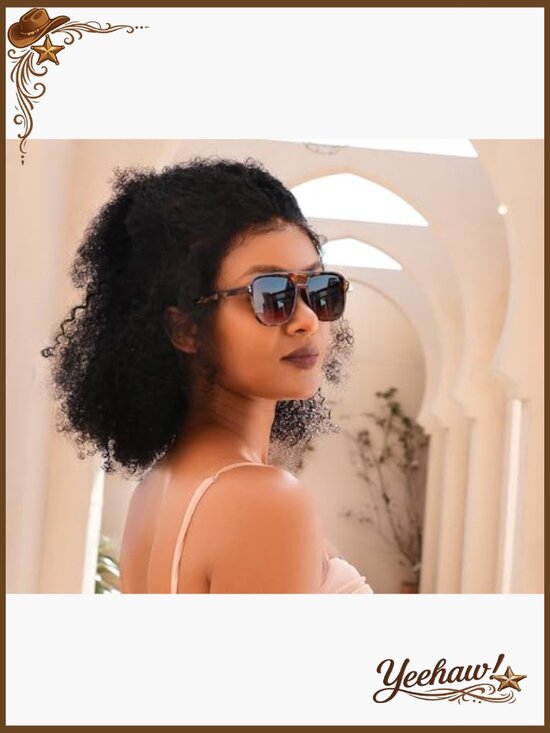 Retro Square Aviator Sunglasses Women Men 70s Vintage Plastic Frame UV400 main image 4